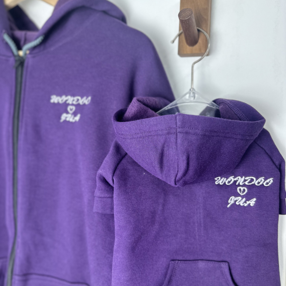 CANICHE Matching Fleece-Lined Zip-Up Hoodie (11 Colors) detail 13