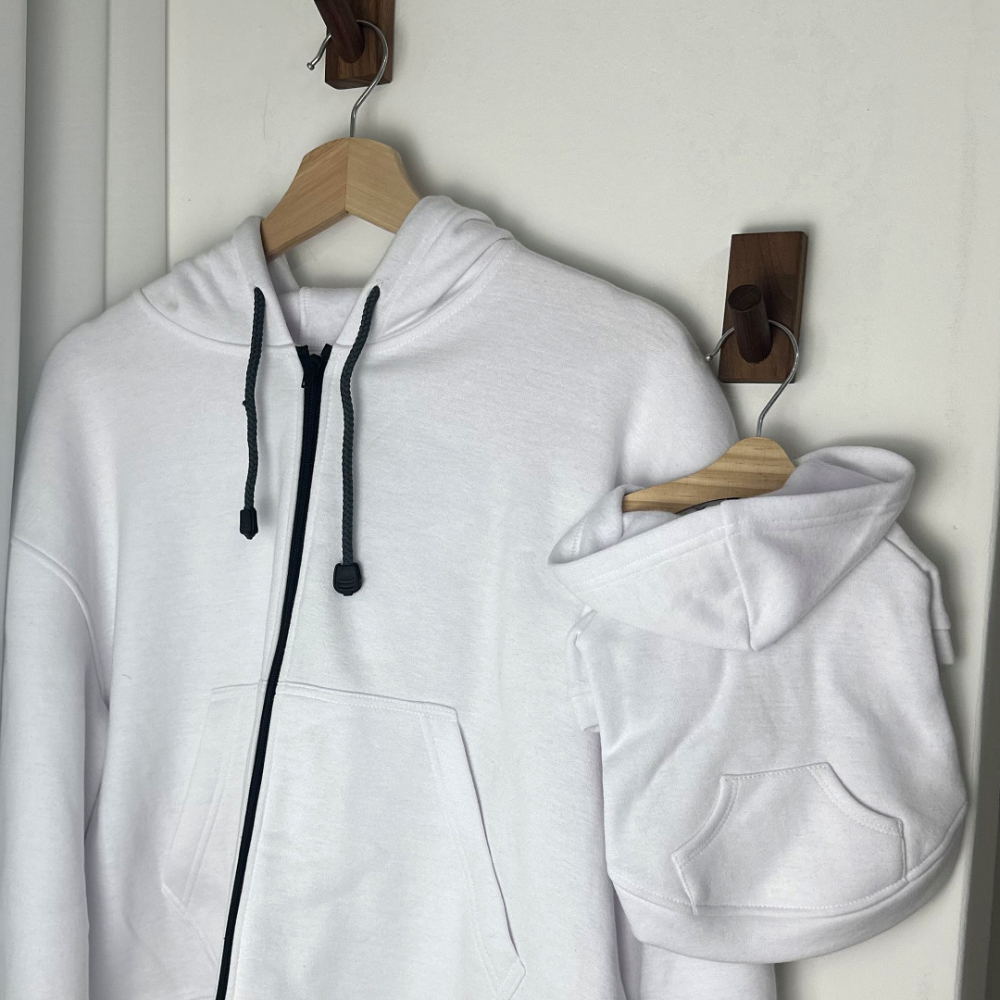 CANICHE Matching Fleece-Lined Zip-Up Hoodie (11 Colors) detail 7