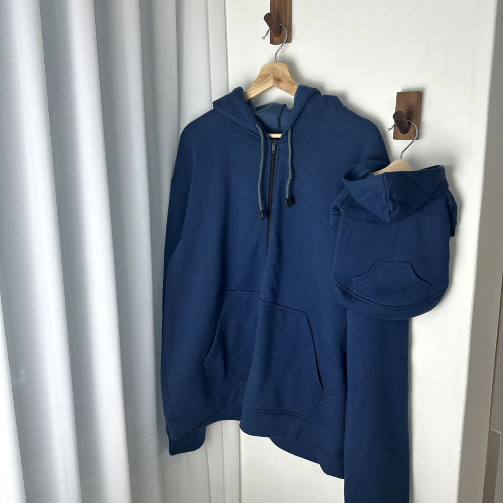 CANICHE Matching Fleece-Lined Zip-Up Hoodie (11 Colors) detail 10
