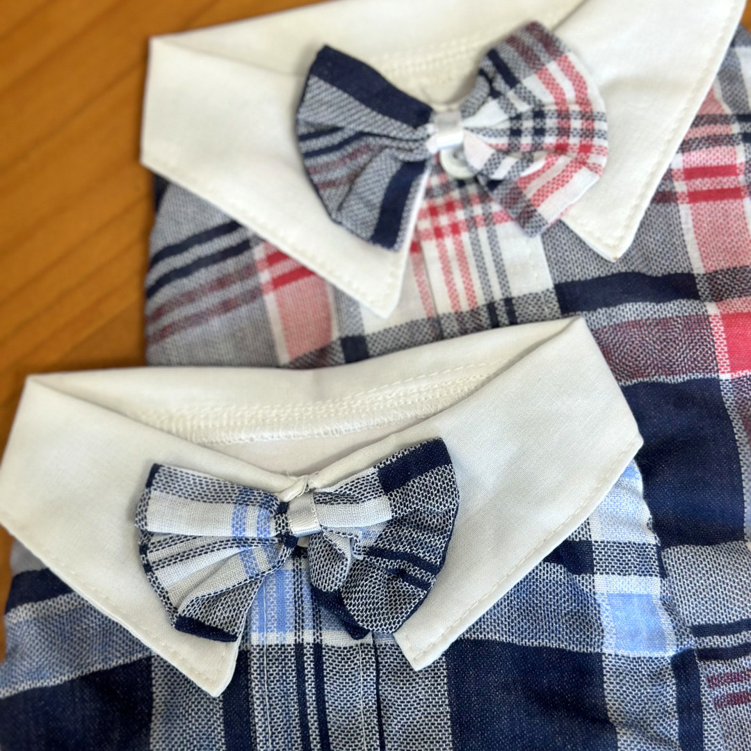 CANICHE Check Bow-Tie T-Shirt (2 Colors) detail 2
