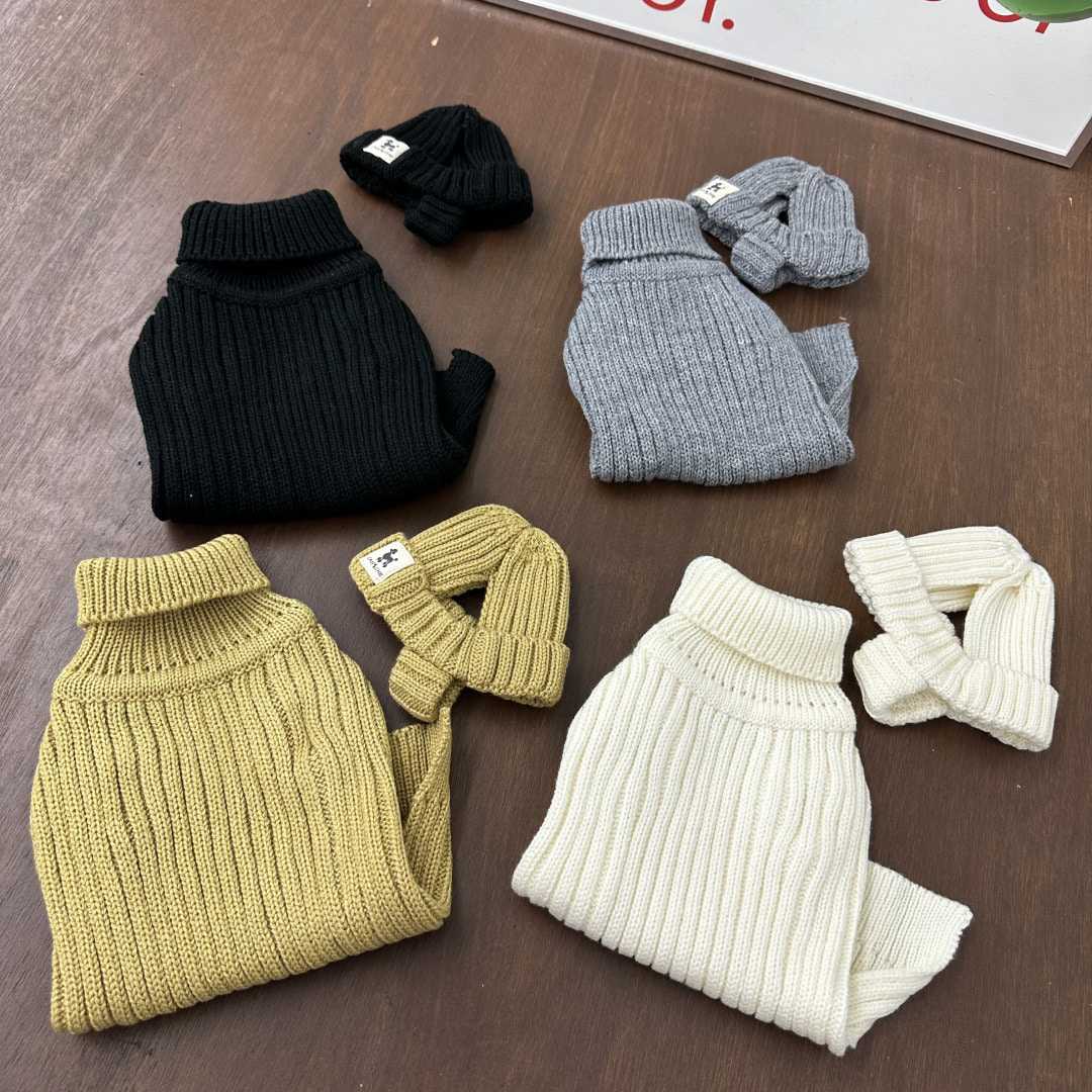 CANICHE Ribbed Knit Sweater (4 Colors, Beanie Sold Separately) detail 5