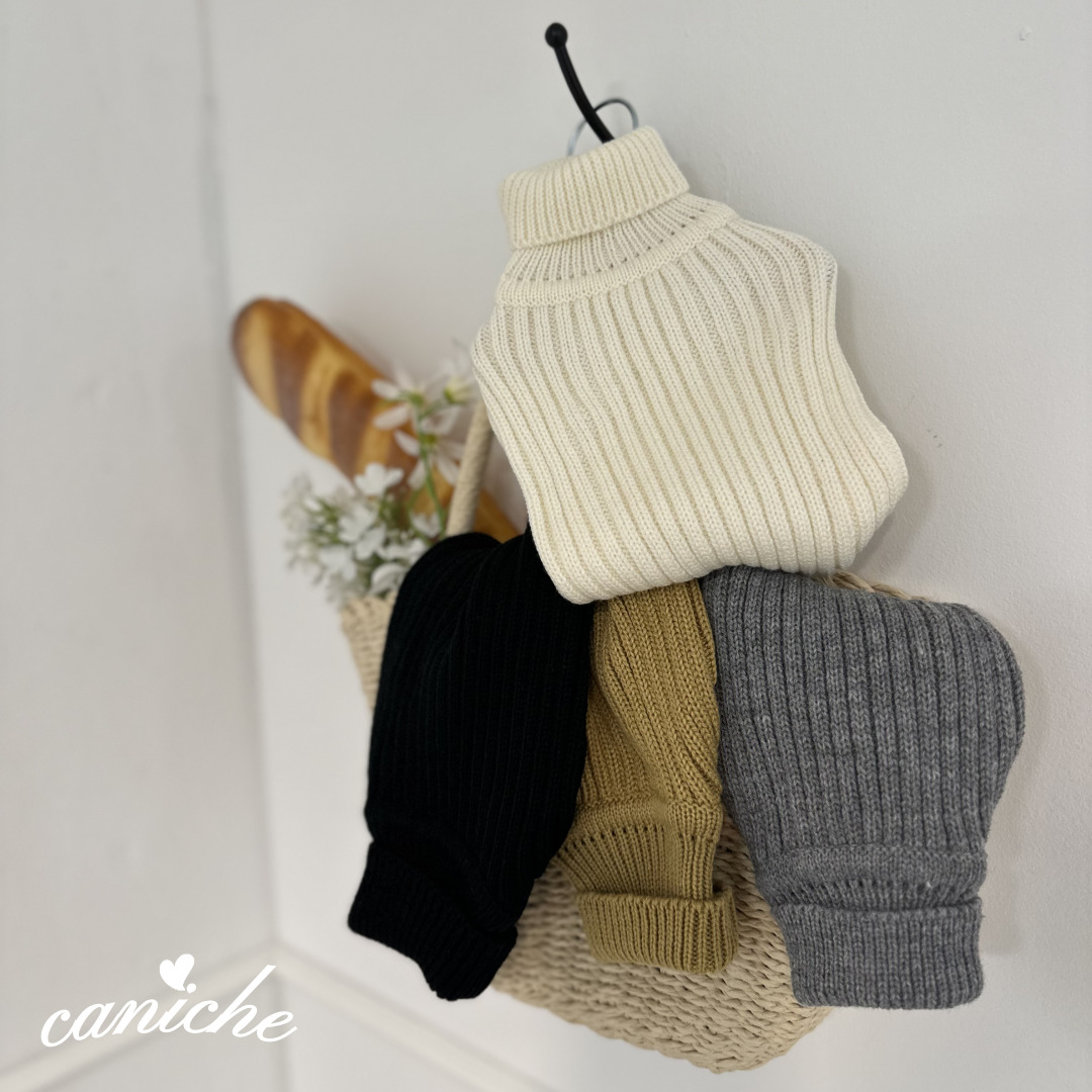 CANICHE Ribbed Knit Sweater (4 Colors, Beanie Sold Separately) detail 1