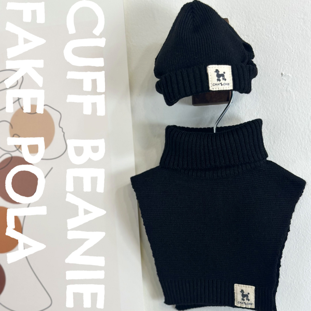 CANICHE Cuffed Knit Beanie & Faux Fur Collar detail 3