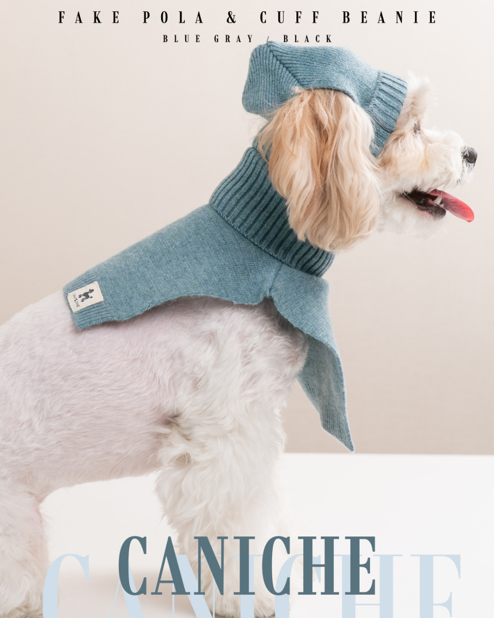 CANICHE Cuffed Knit Beanie & Faux Fur Collar detail 2