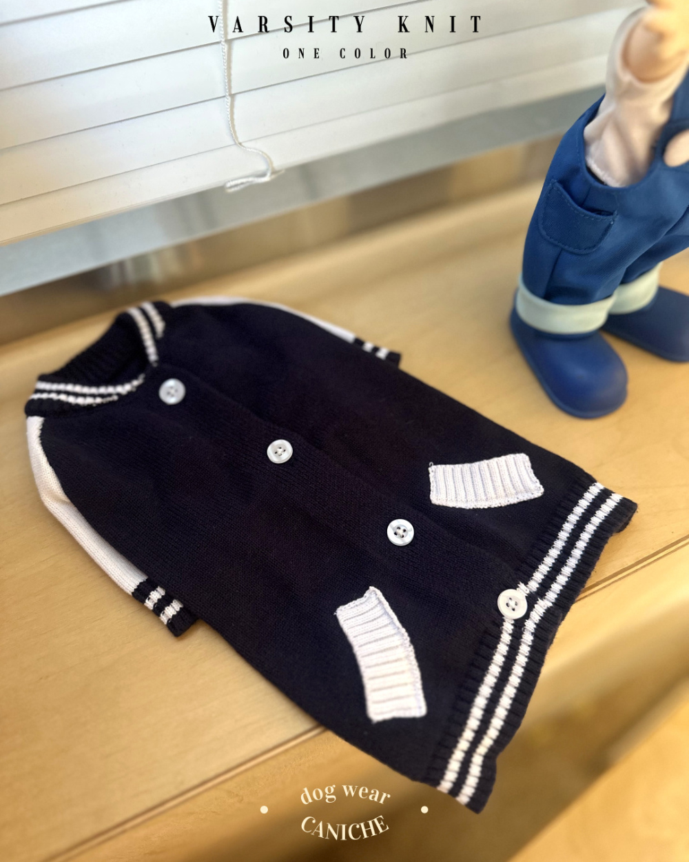 CANICHE Varsity Cotton Knit Sweater detail 1