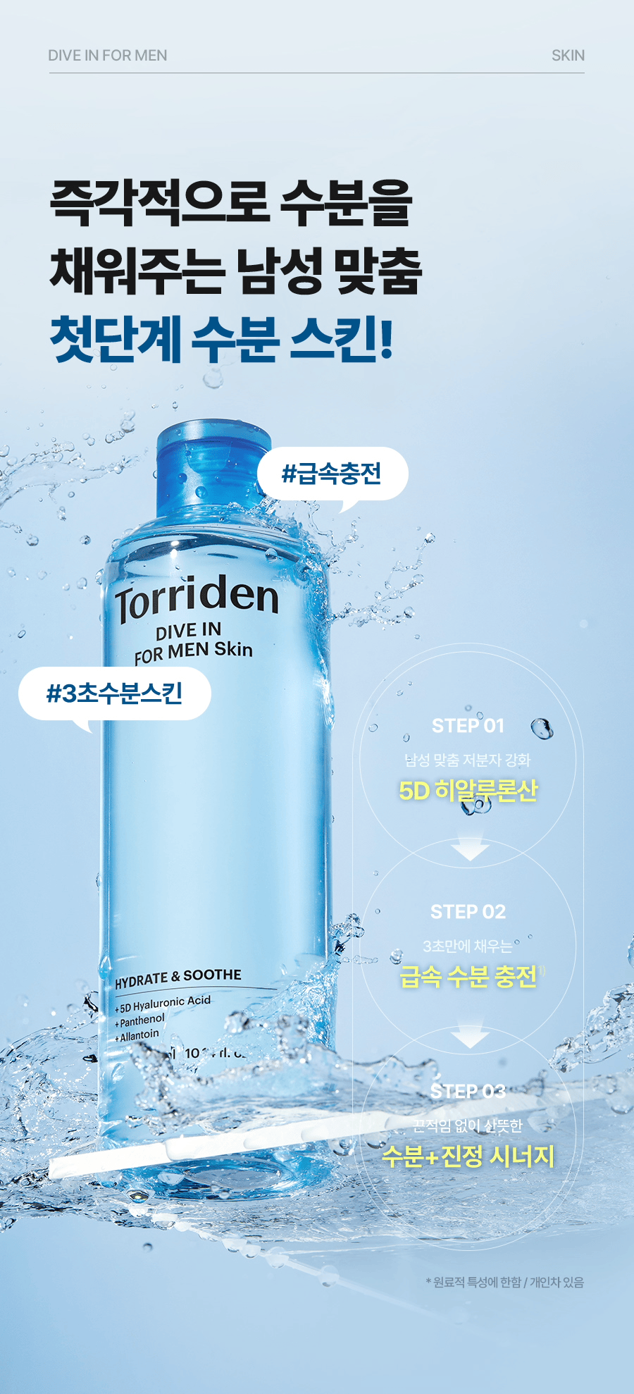 Torriden Dive-In For Men Low Molecular Hyaluronic Acid Skin 300ml detail 2